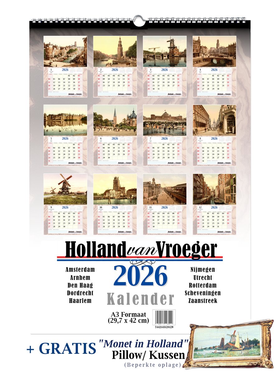 Holland van Vroeger Oude Foto's Kalender 2026 A3 Formaat