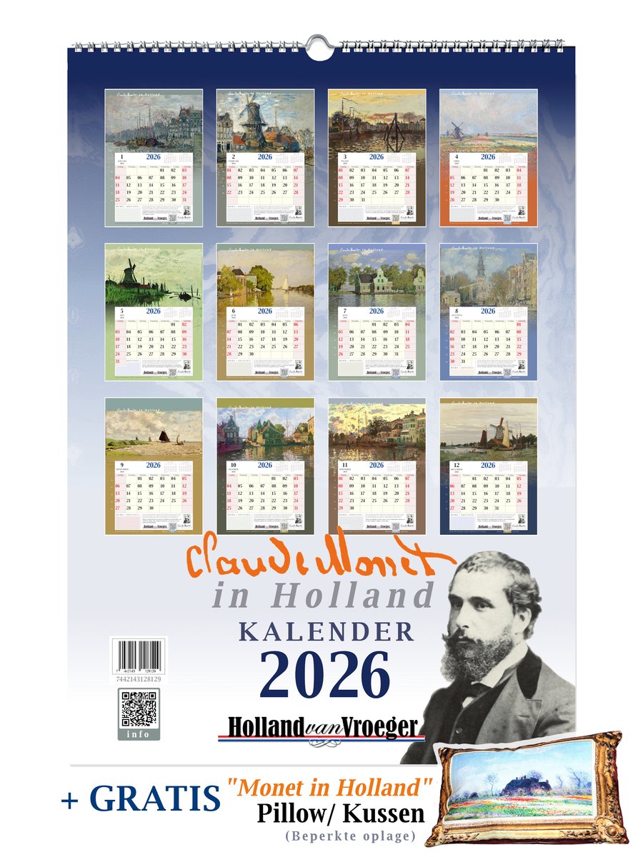 Claude Monet in Holland Schilderijen Kalender 2026 A3 Formaat