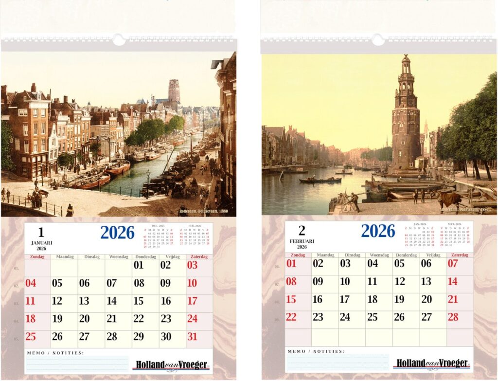 Holland van Vroeger Antieke Foto Kalender 2026 A3 Formaat