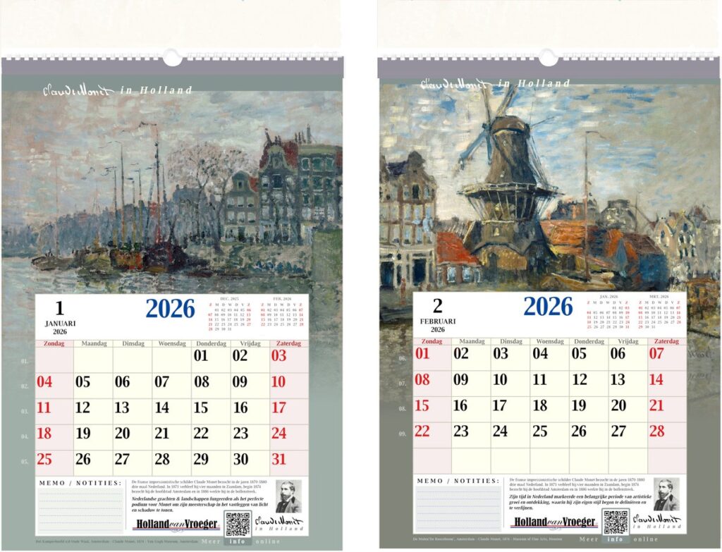 Schilder Claude Monet in Holland Schilderijen Kalender 2026 A3 Formaat