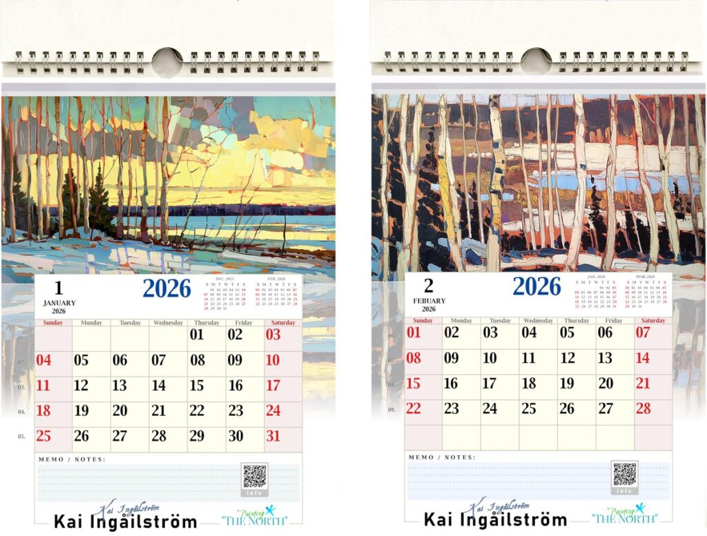Kai Ingåilström Painting “The North” Fine Art Calendar 2026 A4 Format