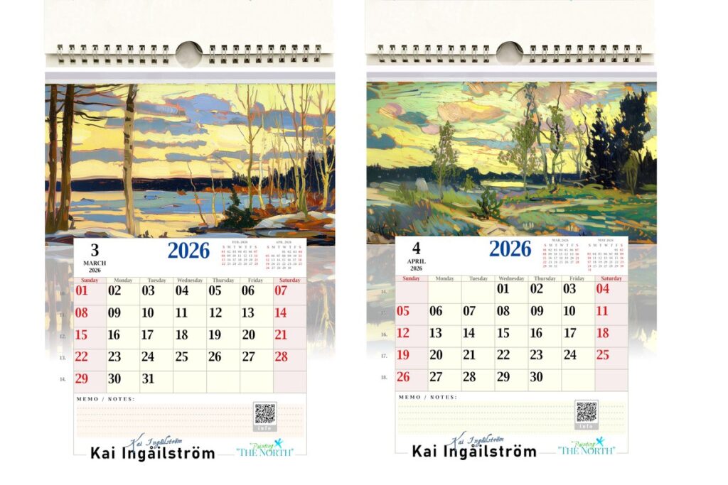 Kai Ingåilström Painting “The North” Fine Art Calendar 2026 A4 Format