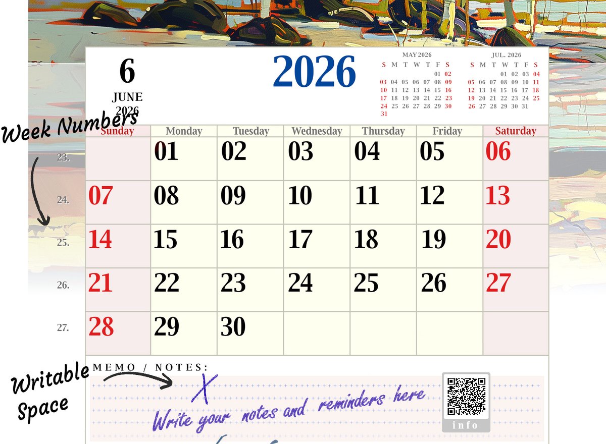 Kai Ingåilström Painting “The North” Fine Art Calendar 2026 A4 Format