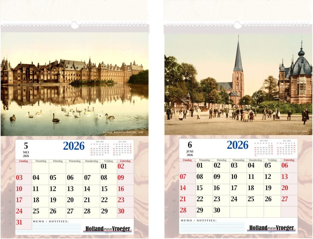 Holland van Vroeger Antieke Foto Kalender 2026 A3 Formaat