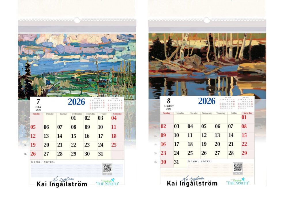 Kai Ingåilström Painting “The North” Fine Art Calendar 2026 Big A3 Format (29,7 x 42,0 cm)
