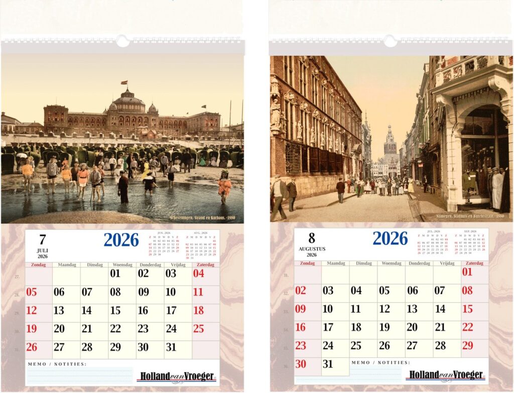 Holland van Vroeger Antieke Foto Kalender 2026 A3 Formaat