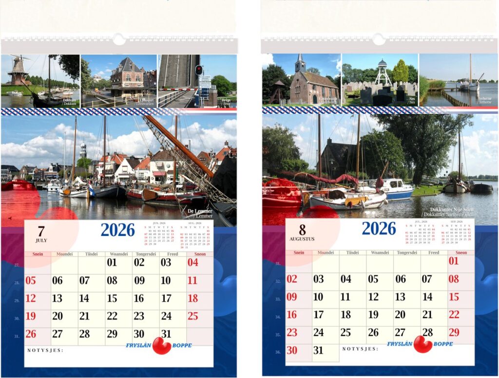 Friesland Foto Kalender 2026 - Groot/ Grut - A3 Formaat (29,7 x 42,0 cm)