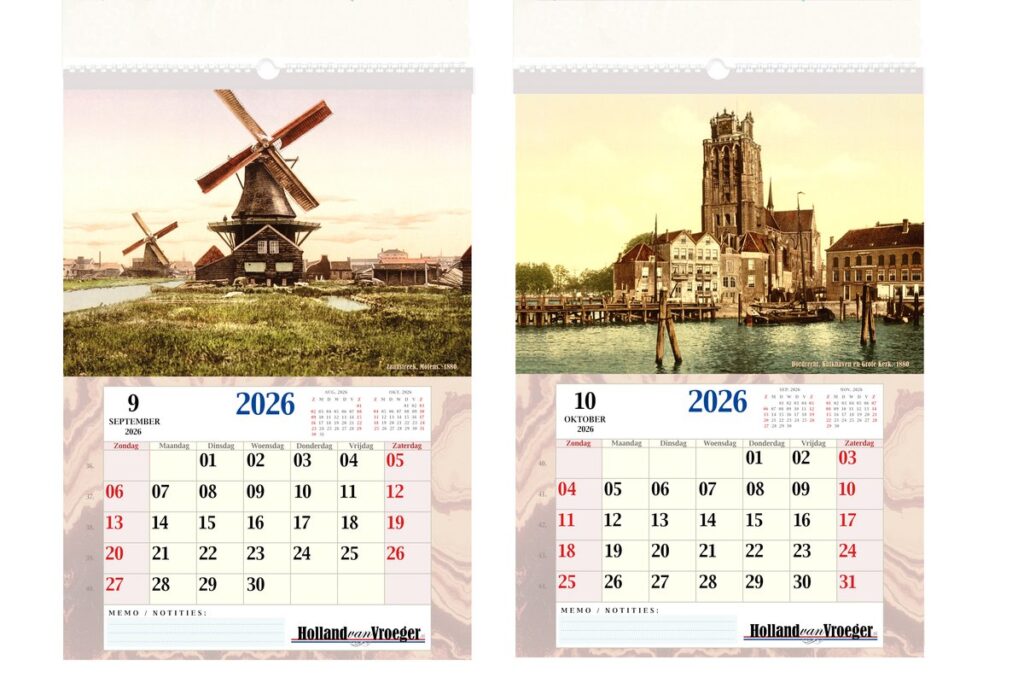 Holland van Vroeger Antieke Foto Kalender 2026 A3 Formaat