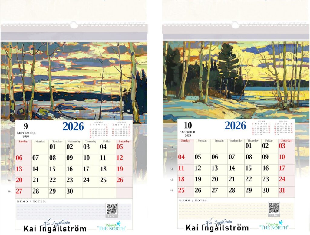 Kai Ingåilström Painting “The North” Fine Art Calendar 2026 Big A3 Format (29,7 x 42,0 cm)