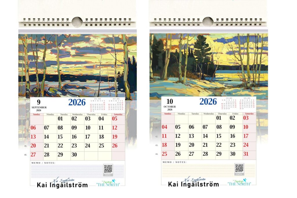 Kai Ingåilström Painting “The North” Fine Art Calendar 2026 A4 Format
