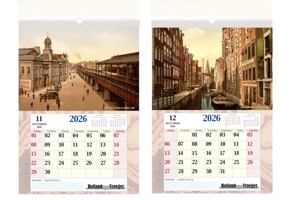 Holland van Vroeger Antieke Foto Kalender 2026 A3 Formaat