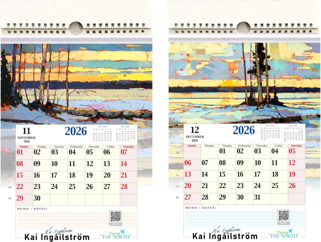 Kai Ingåilström Painting “The North” Fine Art Calendar 2026 A4 Format